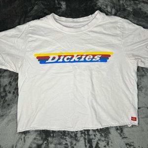 Dickies White Crop Top with Multicolor Logo